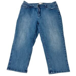 Chico's | Denim Capri Pants Medium Wash Cotton Blend Chicos 1/US 8